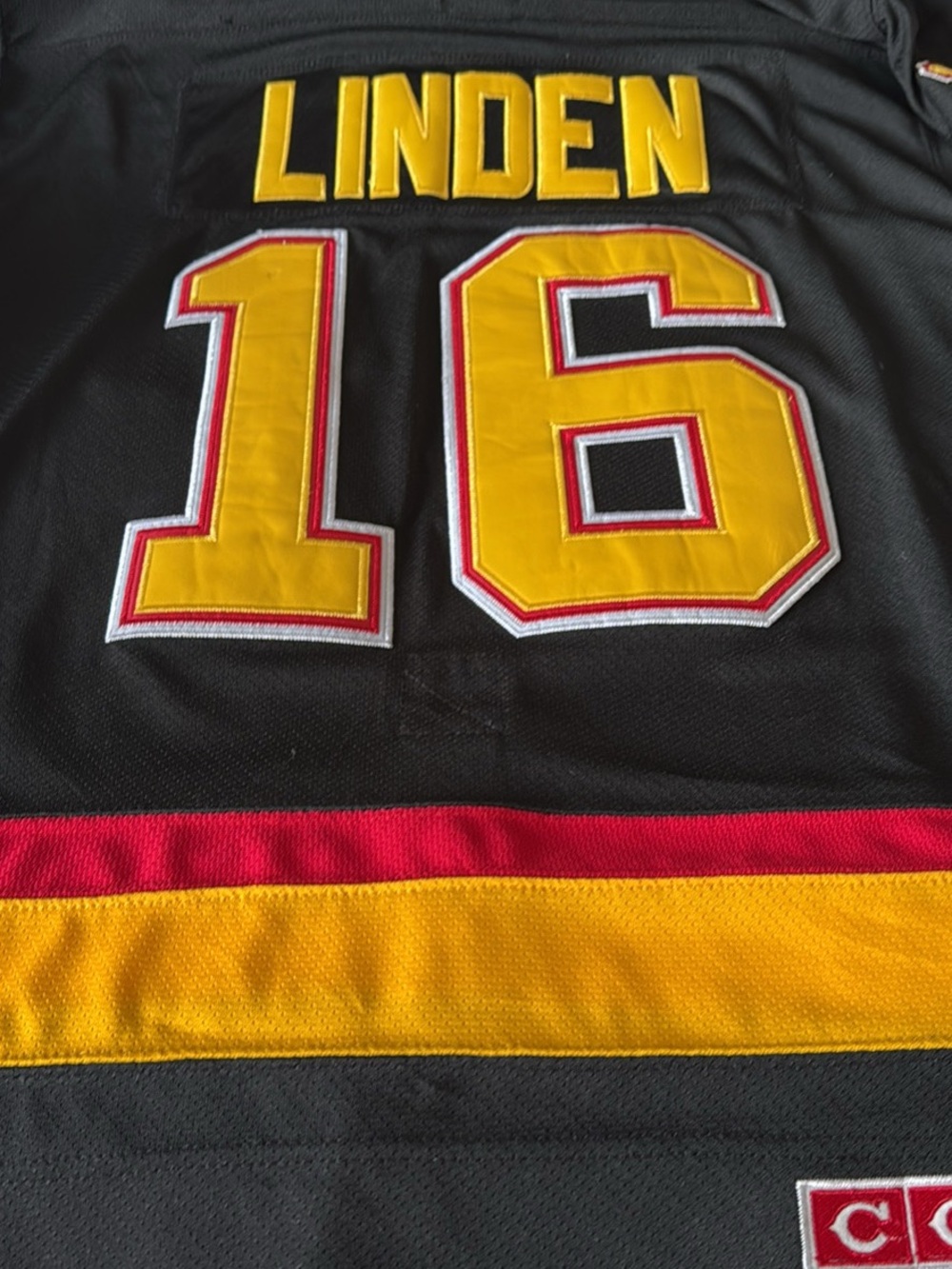 CCM Black and Yellow Linden #16 Hockey Jersey